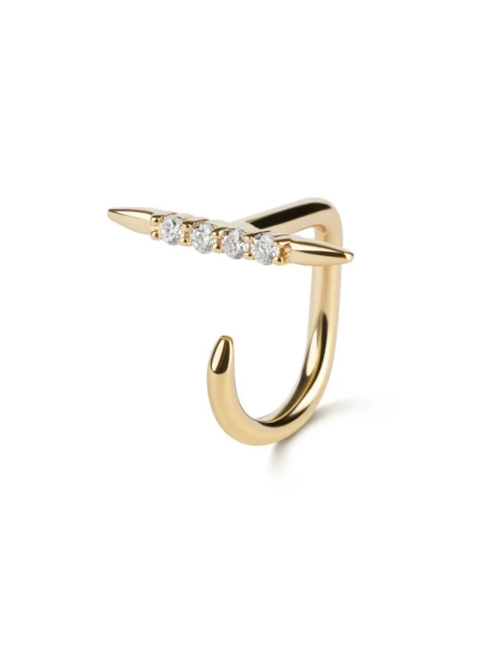 Yū|Mono Needle Claw Earrings